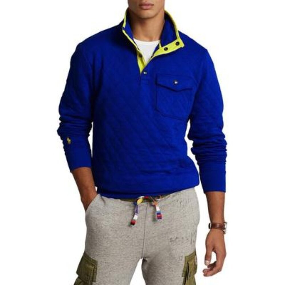 NWT Polo Ralph Laure nMen's  Jersey Hoodie - Blue XL